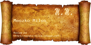 Meszko Milos névjegykártya